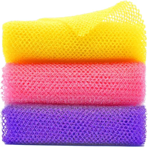 Vista 3 de Exfoliante corporal africano, red exfoliante para baño y ducha (1 unidad, azul)