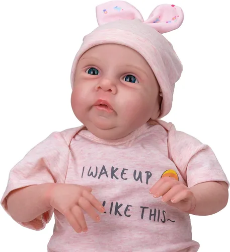 Vista 3 de Pinky Real Life Reborn Baby Dolls 19Inch 18.9 in Muñecas de bebé recién nacido de tela suave cuerpo realista muñecas juguete regalo