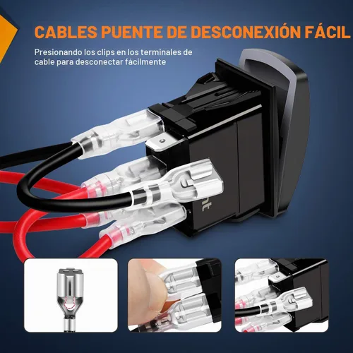Vista 6 de Nilight Interruptor basculante de luces LED POD, interruptor de barra de luz LED, interruptor de encendido/apagado láser de 5 pines, interruptor