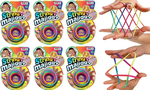 Vista 8 de JA-RU Stringy Majiggy Cats Cradle - Juguetes de cuerda chinos (1 cuna para gatos) Juegos de trucos de cuerda de mano para niños y adultos, niñas