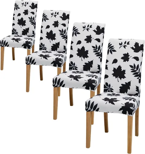 Vista 16 de Juego de 4 fundas elásticas para sillas de comedor, fundas elásticas para sillas de comedor, fundas para sillas de comedor, fundas protectoras