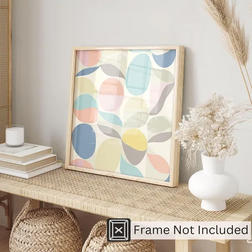 Vista 3 de Ethan Taylor Abstract Wall Art Prints Unframed Square Posters 'Retro 70s Hippie Groovy Pattern II' Retro Home Décor for Living Room, Bedroom