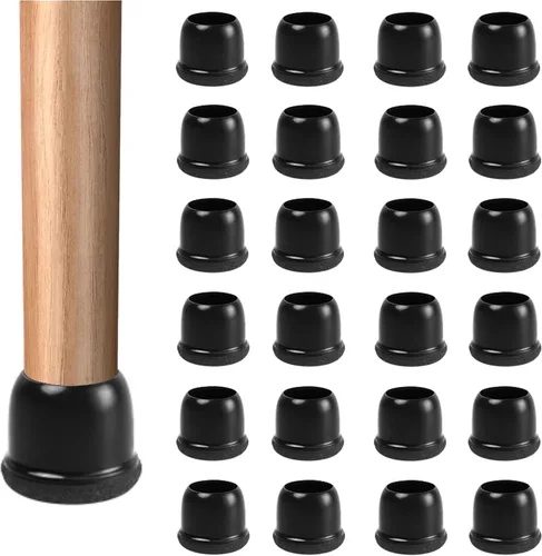 Vista 17 de Protectores cuadrados pequeños de silicona para patas de silla con fieltro envuelto, tapas negras para patas de muebles, antiarañazos antiruido, 16