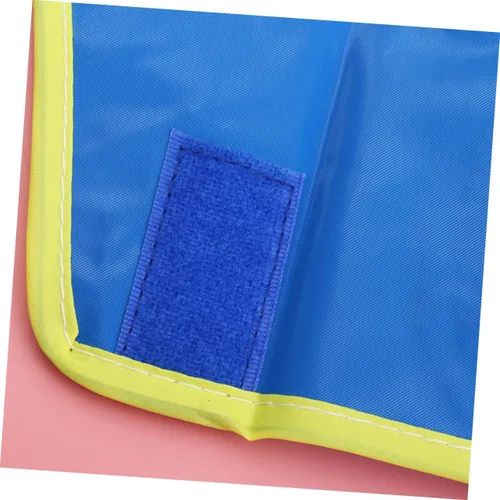 Vista 3 de OUNONA Delantal de arte para pintar y dibujar de bricolaje azul para edades