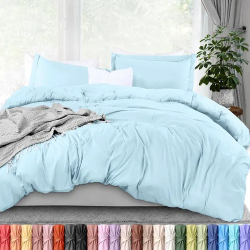 Vista 18 de Utopia Bedding Juego de funda de edredón tamaño individual - 2 piezas con cierre de cremallera - 1 funda de edredón 68X90 pulgadas y 1 funda de Beige
