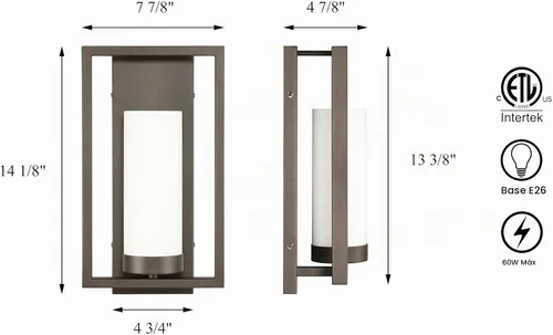 Vista 4 de XiNBEi Lighting XB-W1143-GDB - Aplique de pared moderno de bronce oscuro con pantalla de cristal, para interiores, baño, tocador, lámpara de pared