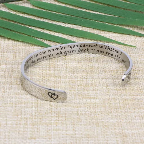 Vista 3 de JoycuFF - Pulseras de acero inoxidable para mujer con frase inspiradoramantra (en inglés) oculta, un regalo para mostrarle tu apoyo a tus amigos