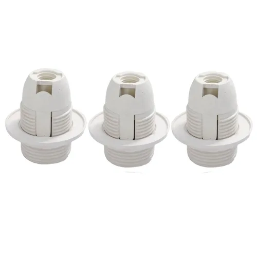 Vista 6 de TWDRTDD® Base Candelabro e12 de Baquelita con Rosca sin Llave, Toma de Lámpara con Anillo de Soporte de Sombra Metálica (3, Negro)