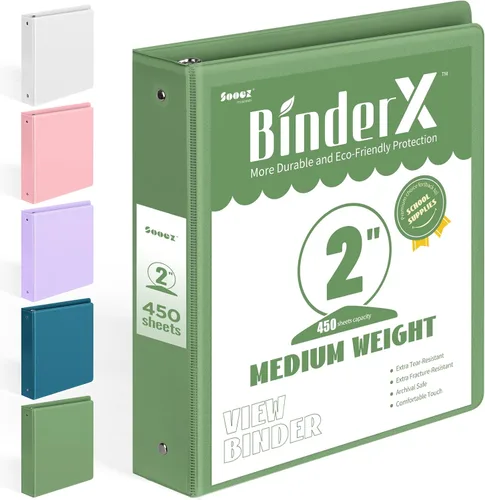 Vista 40 de BinderX - Carpeta de 3 anillos redondos extraduradera de 1 pulgada, se adapta a 175 hojas de papel de 8.5 x 11 pulgadas, cubierta personalizable