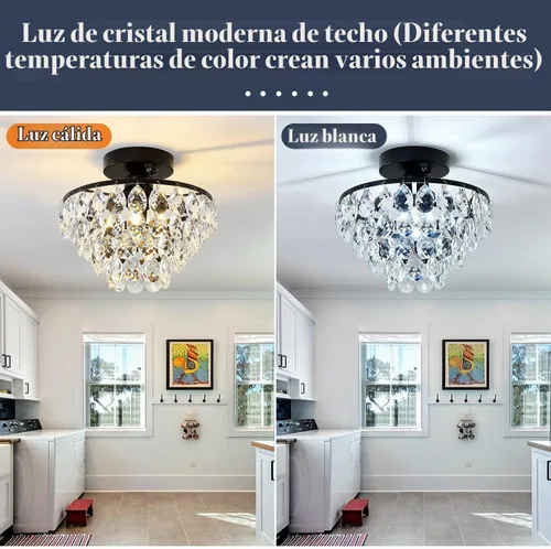 Vista 4 de YYJLX Lámpara de techo interior con sensor de movimiento moderna de cristal semiempotrada en color negro para pórtico, pasillo, entrada frontal