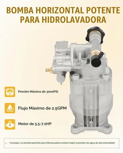 Vista 4 de OCPTY Bomba de lavado a presión horizontal de 3/4 eje 3000 PSI 2.5 GPM Bomba de repuesto para lavadora eléctrica apta para Troybilt, para Simpson