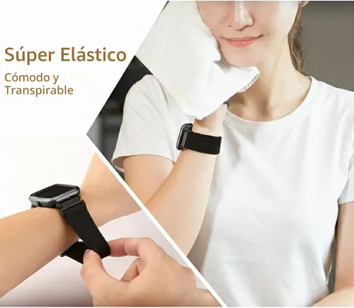 Vista 4 de Bolesi Correas elásticas de nailon compatibles con Amazfit Active 2 (cuadradas)/Active 3 Premium/Active, paquete de 3 correas deportivas de repuesto