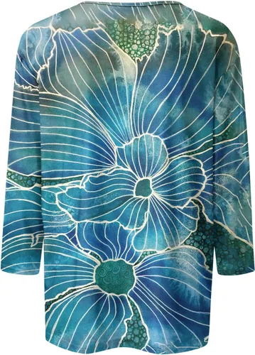 Vista 62 de Camisetas personalizadas para mujer, a la moda, casual, de séptima manga, estampada, cuello redondo, camiseta