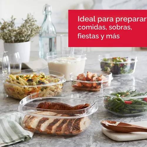 Vista 4 de Rubbermaid Premier Recipiente de almacenamiento de alimentos, juego de 10 piezas, gris, sin BPA, apto para microondas y lavavajillas