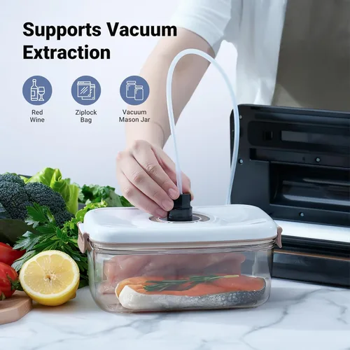 Vista 6 de Aobosi - Máquina selladora al vacío, potente 90 Kpa 8 en 1 para alimentos secos/húmedos, cortador integrado y almacenamiento de bolsas, rollo