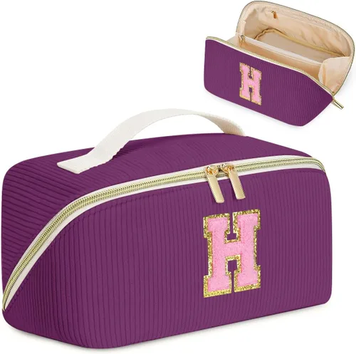 Vista 9 de Bolsa de cosméticos de viaje de gran capacidad, Beige, B Taza