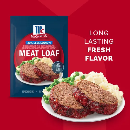 Vista 5 de McCormick Mezcla de condimentos para pan de carne con un 30% menos de sodio, 1.25 onzas (paquete de 12)