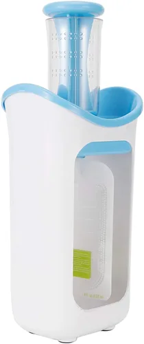 Vista 9 de Oumefar Exprimidor de puré de frutas con 10 bolsas de compresión DIY Squeeze Station para alimentos (azul)