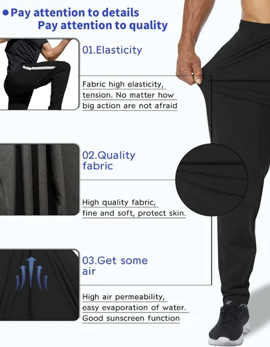 Vista 2 de Pantalones deportivos deportivos deportivos para hombre, pantalones deportivos de secado rápido, estilo casual