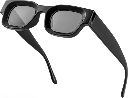 Vista 4 de EYLRIM Gafas de sol de marco cuadrado grueso para mujeres y hombres, lentes de sol polarizados rectangulares gruesos con protección UV400