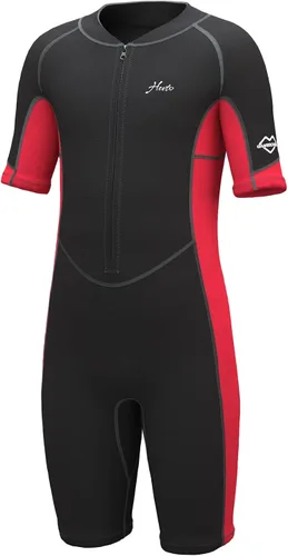 Vista 11 de Hevto Kids Shorty Wetsuit 2mm Neoprene Slim Fit for Boys Girls K02S-Cremallera Delantera-Azul