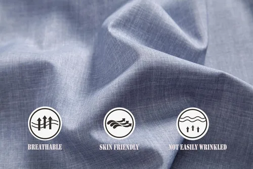Vista 6 de Camisas de manga larga con cuello de banda (cuello mandarín) para hombre con bolsillo