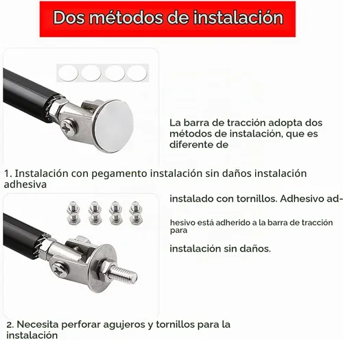 Vista 3 de 2PCS Divisor de Labio de Parachoques Delantero Barras de Amarre de Puntal Barra de Soporte Ajustable Compatible con la Mayoría de Vehículos 3''-8