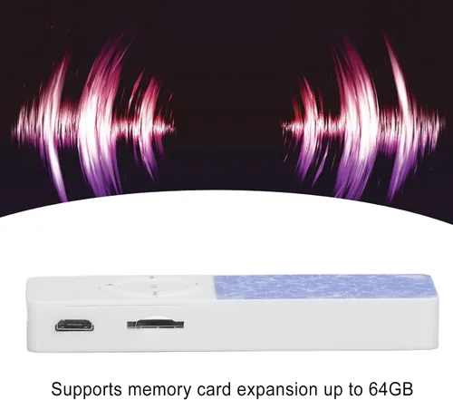 Vista 4 de PUSOKEI Mini reproductor MP3 delgado para niños, reproductor de alta fidelidad sin pérdidas, tarjeta de expansión de 64 GB reproductor MP3