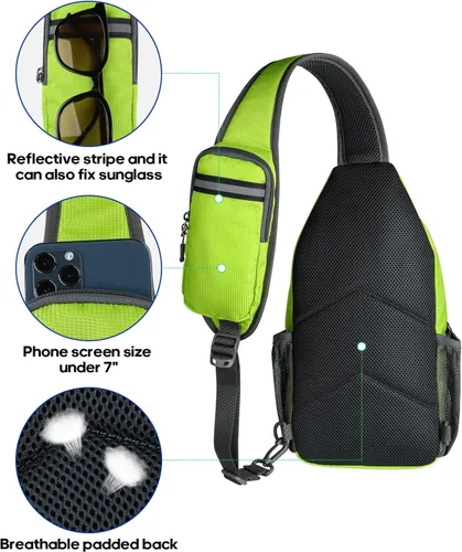 Vista 54 de Waterfly - Mochila cruzada tipo bandolera para viajes y caminatas, bolsa de pecho, Gris, talla única