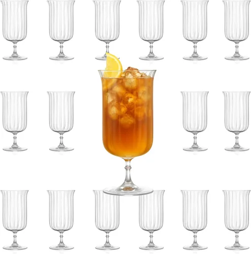 Vista 11 de LEMONSODA Crystal Coupe - Copas de cóctel y vino, Lotus, Deco, 12 onzas Juego de 2 vasos aptos para lavavajillas, para bar y fiesta de cóctel