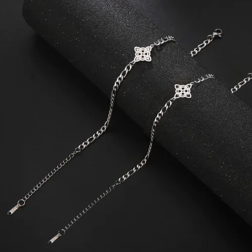 Vista 24 de Pulsera de nudo de bruja, nudo celta, símbolo de Wicca pagana, nudo mágico, pulsera de joyería de brujería, pulsera de acero inoxidable ajustable