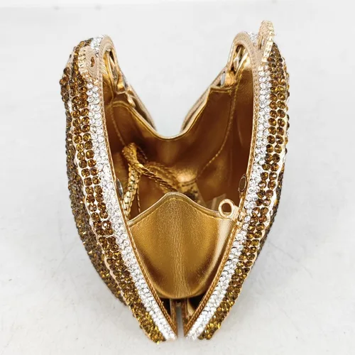 Vista 5 de Bolso de mano de cristal para mujer con forma de cabeza de caballo 3D brillante, S