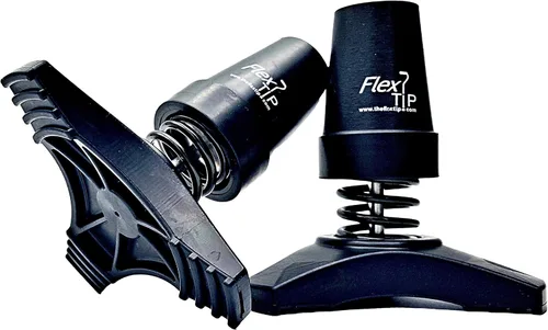 Vista 2 de FlexTIP (TLC-Mini 3") Pie de trípode de goma suave – Antigolpes, flexión, estabilidad y tracción todo terreno – Accesorio universal para bastón