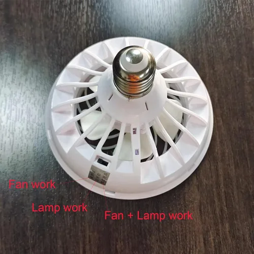 Vista 6 de Ventilador de techo de 5.79 "con luz de 3 modos de ajuste de ventilador de techo de perfil bajo E27 con tapa para dormitorio cocina