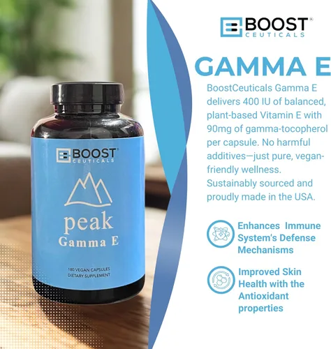 Vista 8 de Suplemento Gamma E Vitamina E 180mg Tocoferoles Mixtos - 180 Cápsulas Veganas Antioxidant for Heart and Inflammation Support, Non-GMO, Gluten
