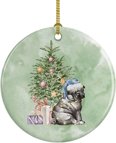 Vista 35 de Caroline's Treasures Bulldog, Bulldog inglés #2 y árbol de cerámica adorno colgante para árbol de Navidad, decoración colgante para el hogar