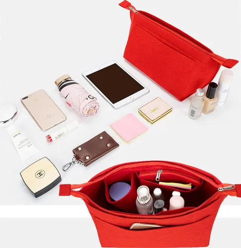 Vista 4 de Lckaey Organizador de inserción de bolso para Neverfull pm Shaper bolso organizador kit inserto 1070Claret-S