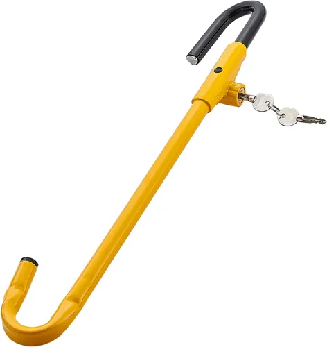 Vista 8 de Dispositivo antirrobo para volante de automóvil, bloqueo de contraseña de freno de pedal de volante, volante a pedal de 17 pulgadas a 33 pulgadas