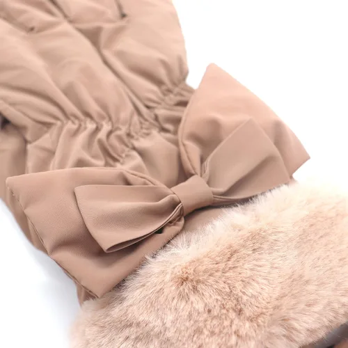 Vista 2 de Guantes de forro polar para pantalla táctil a prueba de viento de invierno para mujer