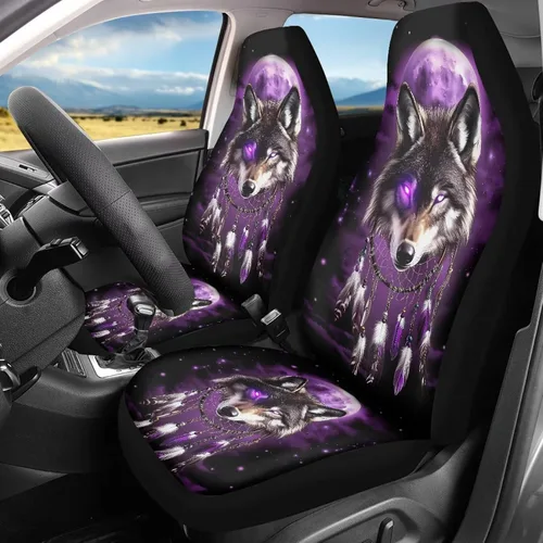 Vista 11 de Mumeson Fundas protectoras de asiento delantero de automóvil con estampado de calavera y girasol, fundas elásticas para asiento de automóvil, 2