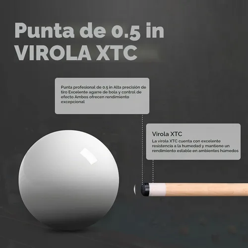 Vista 4 de CUPPA Pool Sticks for Adults 58 inch Professional Pool Cue 12.5mm Tip