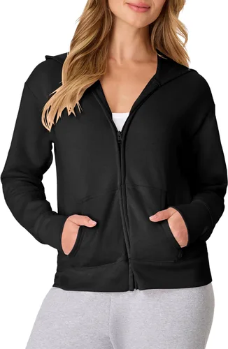 Vista 35 de Hanes EcoSmart - Sudadera de forro polar para mujer, suave y de peso medio, sudadera con capucha con cremallera completa, sudadera o cremallera
