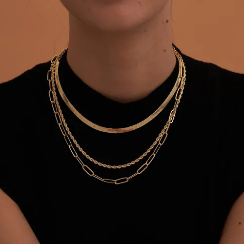 Vista 4 de CHESKY 14K GoldSilver Plated Snake Chain Necklace Herringbone Necklace Gold Choker Necklaces for Women Girl Gifts Jewelry 1.535MM(W) 14"16"(L)