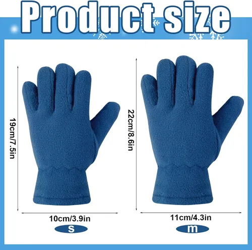 Vista 2 de SATINIOR 3 pares de guantes de invierno de forro polar para niños y niñas, guantes cálidos para niños y niñas, suministros de actividades al aire