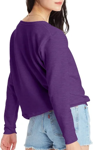Vista 2 de Hanes - Sudadera EcoSmart con cuello redondo para mujer