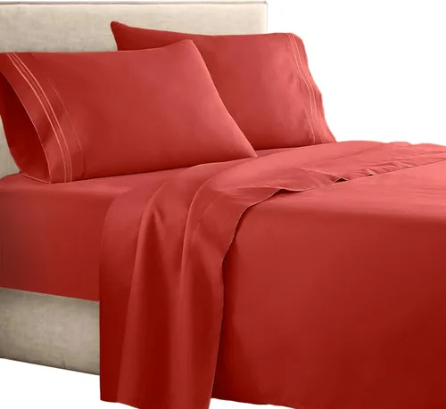 Vista 8 de Juego de sábanas para dormitorio de 4 piezas, colección 1500 Clara Clark.