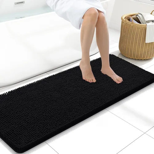 Vista 24 de Arotive Alfombras de baño de felpilla extrasuaves y absorbentes, de 24 x 16 pulgadas, lavables a máquina, parte trasera de goma antideslizante