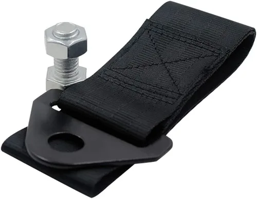 Vista 3 de Correa de remolque universal de nailon para parachoques delantero o trasero de alta resistencia, color negro