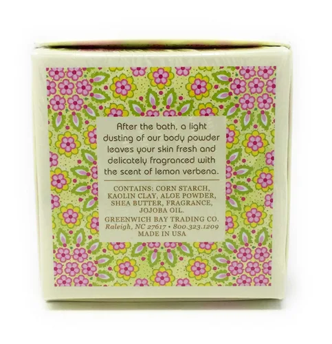 Vista 2 de Greenwich Bay Trading Co. Polvo perfumado para polvo, 4 onzas, verbena de limón