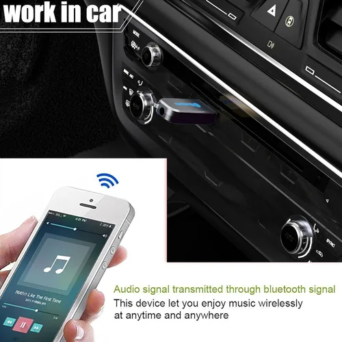 Vista 2 de Kit USB Bluetooth para coche, adaptador receptor Bluetooth 5.3 [micrófonos más fuertes y cancelación de ruido] y [conectar y usar] para música
